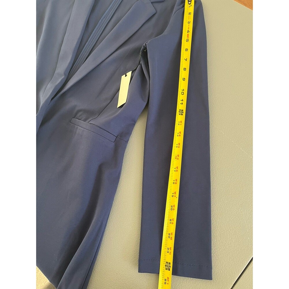 Have Womens Jacket Blazer Large Navy Blue Open Front Business Office Work Wear - Picture 4 of 9
